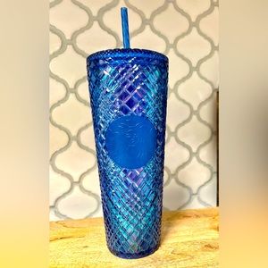 Royal blue holographic 24oz cold cup. New